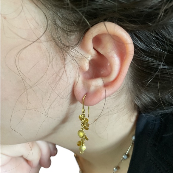 18k Gold Boho Indian Earrings - Picture 9 of 9